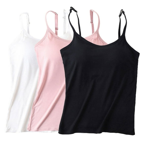 3 Pack Training Bras for Teens Girls Cotton Cami Undershirt Adjustable Spaghetti Strap Camisole Tank Tops
