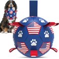thumbnail image 1 of Pelota de fútbol QDAN para perros, 23 cm, duradera, juguete acuático de 9 pulgadas, 1 of 7
