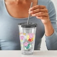 thumbnail image 3 of CafePress - Peppa Pig: Together Forever! - 16 Ounce Classic Clear Insulated Double Wall Tumbler Cup with Lid Straw , Reusable, 3 of 5