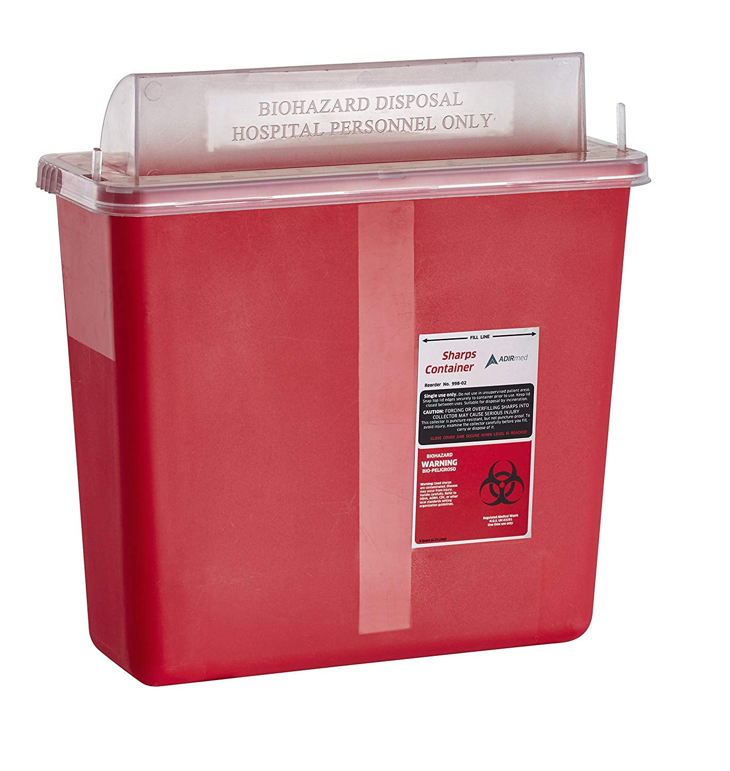 AdirMed 5 Quart Needle BioHazard Disposal Sharps Container with