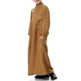 thumbnail image 6 of Otqutp Boys Abaya Robe Kids Muslim Thobe Ramadan 𝗜slamic Clothing Ethnic Trim Stand Collar Long Sleeve Loose Kaftan Dresses, 6 of 9