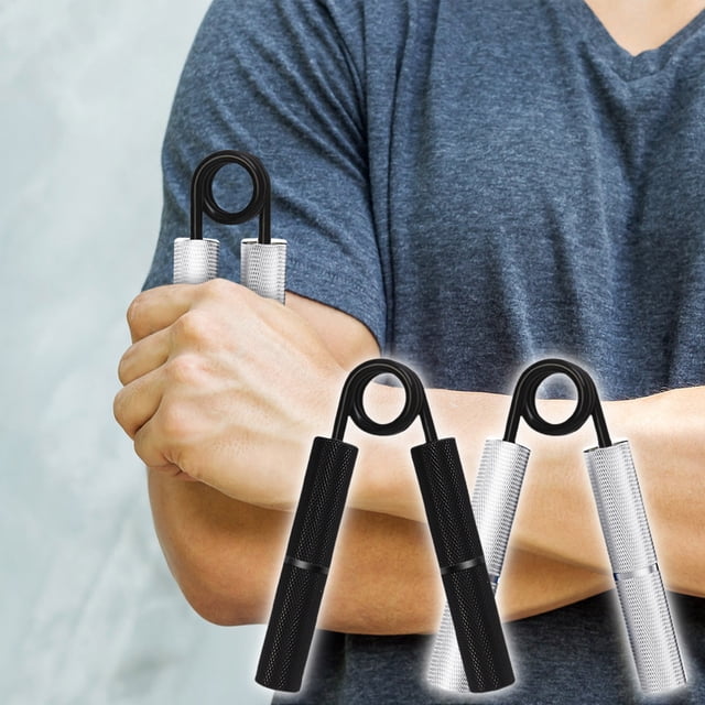 Set de entrenamiento de fuerza de mano de metal | Ejercitador de agarre de resistencia ajustable 50, 100, 150, 200 libras | Constructor de músculos de muñeca de antebrazo | Paquete de 4 pinzas de