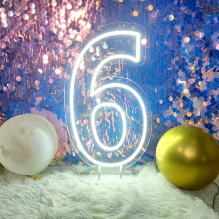 

YNGYFE Luminous 45cm Neon Lights Sign LED Wedding Numbers 0-9 Night Lights Birthday Decor Bedroom Decoration Room Decor Neon Lamps Illuminate Your Space With Vibrant Wedding Numbers Neon