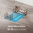 thumbnail image 4 of 2-Tier Shoe Rack, ONE PIX Metal Shoe Organizer Holds 12-15 Pairs, Stackable Storage Shelf for Entryway, Closet, Bathroom, Black, 4 of 7
