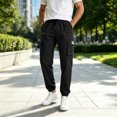 thumbnail image 2 of Aezemi Men Lightweight Cargo Jogger Pants with Zipper Pockets Elastic Waist Casual Hiking Running Workout Long Pants Outdoor Pull on Fashion Fall Spring Trousers L, 2 of 5