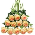 thumbnail image 1 of Set of 12 Artificial Roses, Deco Fake Silk Flowers with Single Stem, Realistic Flower (champagne) WD.WDQZL Hogar, 1 of 1