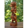 thumbnail image 5 of Wooden Hand Carved Stacked 3 Monkeys See, Hear, Speak No Evil Figurines Handmade Sculpture Home Decor Accent Handcrafted Wood Three Monkeys Statue, 5 of 8