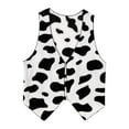 thumbnail image 5 of Yartina Mens Cow Print Vest Costume Sexy V Neck Sleeveless Open Front Short Waistcoat Tops Black 4XL, 5 of 7