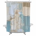 thumbnail image 2 of Abstract Color Block Shower Curtain for Bathroom Decor, Blue Geometric Oil Painting Art Waterproof Fabric Shower Curtain, 36"x78" Set with 12 Hooks, 2 of 9