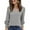 Gray, variant on Sakmal Business Casual Tops Women Green Knit Sweaters V Neck Long Sleeve Solid Shirts for Women