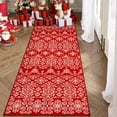 thumbnail image 5 of BERTHMEER 2'X6' Christmas Runner Rug Red Kitchen Indoor Entrance Entryway Hallway Geometic Print and Xmas Tree Machine Washable Non-slip Rug,Red, 5 of 8