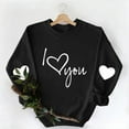thumbnail image 5 of Caywon Women's Crew Neck Valentine's Day Printed Sweatshirt,Long Sleeve Pullover No Hood Casual Top Solid Color Fashionable Daily Outfit, 5 of 7