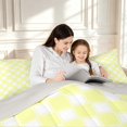 thumbnail image 4 of Manfei Vintage Grid Twin Comforter Sets,Modern Checkered Bedding Set,Light Yellow,Light Gray Reversible,2 Pieces,1 Comforter and 1 Pillowcase,2 Pieces,1 Comforter and 1 Pillowcase, 4 of 7
