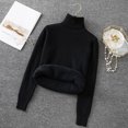 thumbnail image 4 of sweethay Suéter de algodón para mujer, Gargantilla a prueba de viento, hilo de columna, ropa de punto, jersey, vestido de manga Regular, informal, Prendas para la parte del cuerpo Negro L sweethay AP013482-03, 4 of 6