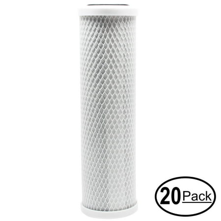 

20-Pack Replacement for New Wave Enviro CKC1 Activated Carbon Block Filter - Universal 10 inch Filter for New Wave Enviro Portable Single-Stage Countertop System #CKC1 - Denali Pure Brand