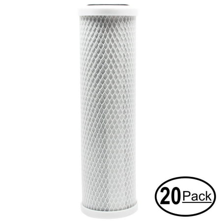 

20-Pack Replacement for Expres Water ROUV10DC Activated Carbon Block Filter - Universal 10 inch Filter for Express Water 6 Stage UV Reverse Osmosis Filtration System - Denali Pure Brand