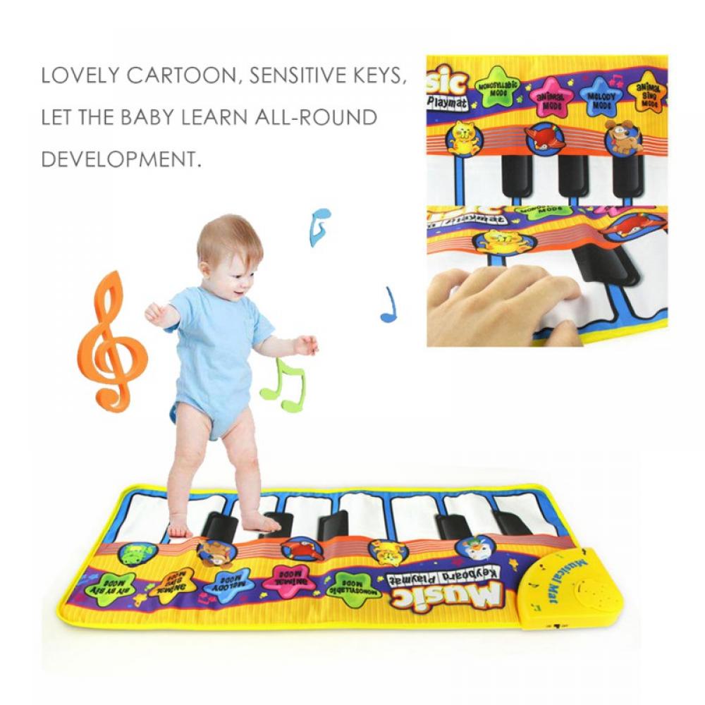 MOOSUP Kids Musical Mats, Music Piano Keyboard Dance Floor Carpet, Touch Playmat, Early Education Toys for Kids Toddlers Baby Girls Boys, 72*29cm