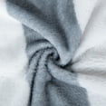 thumbnail image 2 of Ntbay Soft Flannel Throw Blanket Queen Size, Warm Lightweight Bed Blanket with Gray and White Striped Printed, 90" x 90", 2 of 5