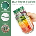 thumbnail image 2 of Salad Pod Green Glass Leakproof Dressing Compartment Vertical Layering Salad Container, 2 of 5