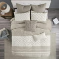 thumbnail image 2 of INK+IVY Mila 3-Piece Modern Cotton Printed Comforter Set with Chenille in Brown, 2 of 4