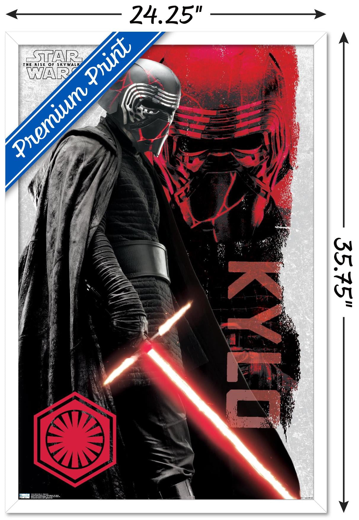 Star Wars: The Rise Of Skywalker - Kylo Ren Wall Poster, 22.375" x 34", Framed