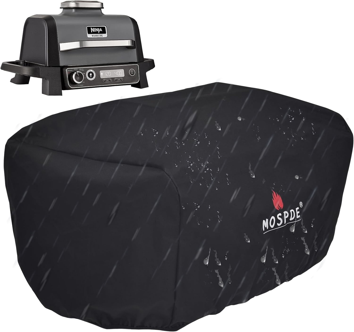 Copertura Originale Ninja Per Barbecue Elettrico Woodfire XL - Impermeabile E Resistente, Con Coulisse, Colore Nero