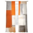 thumbnail image 7 of Gray Orange Paint Sheer Curtains 108 inches Long 2 Panels Set Abstract Mottled Oil Painting Texture Tiers Sheers Rod Pocket Small Window Short Curtains for Kitchen Cafe, Each 52" W x 108" L, 7 of 7