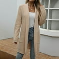 thumbnail image 2 of Fgnfyis Cardigan Long Décontracté Polyvalent Automne et Hiver pour Femmes Khaki TG, 2 of 8