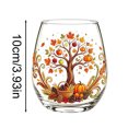 thumbnail image 3 of Autumn Stemless Glass Fall Clear Drinking Tumbler Thanksgiving Squirrel Pumpkin Maple Leaf Printed Table Drinkware for Juice Beverages for Home Dinner Party Gathering, 3 of 5