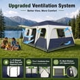 thumbnail image 3 of Sophia & William 12 Person Camping Tent 16x11FT All-Weather Large Family Cabin Tent with 3 Rooms and 6 Mesh Windows, Blue, 3 of 11