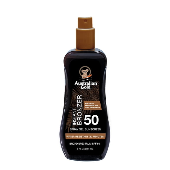 Australian Gold General Protection Bronzer Sunscreen Spray Gel, Cocoa Dreams Scent, SPF 50, 8 fl. oz