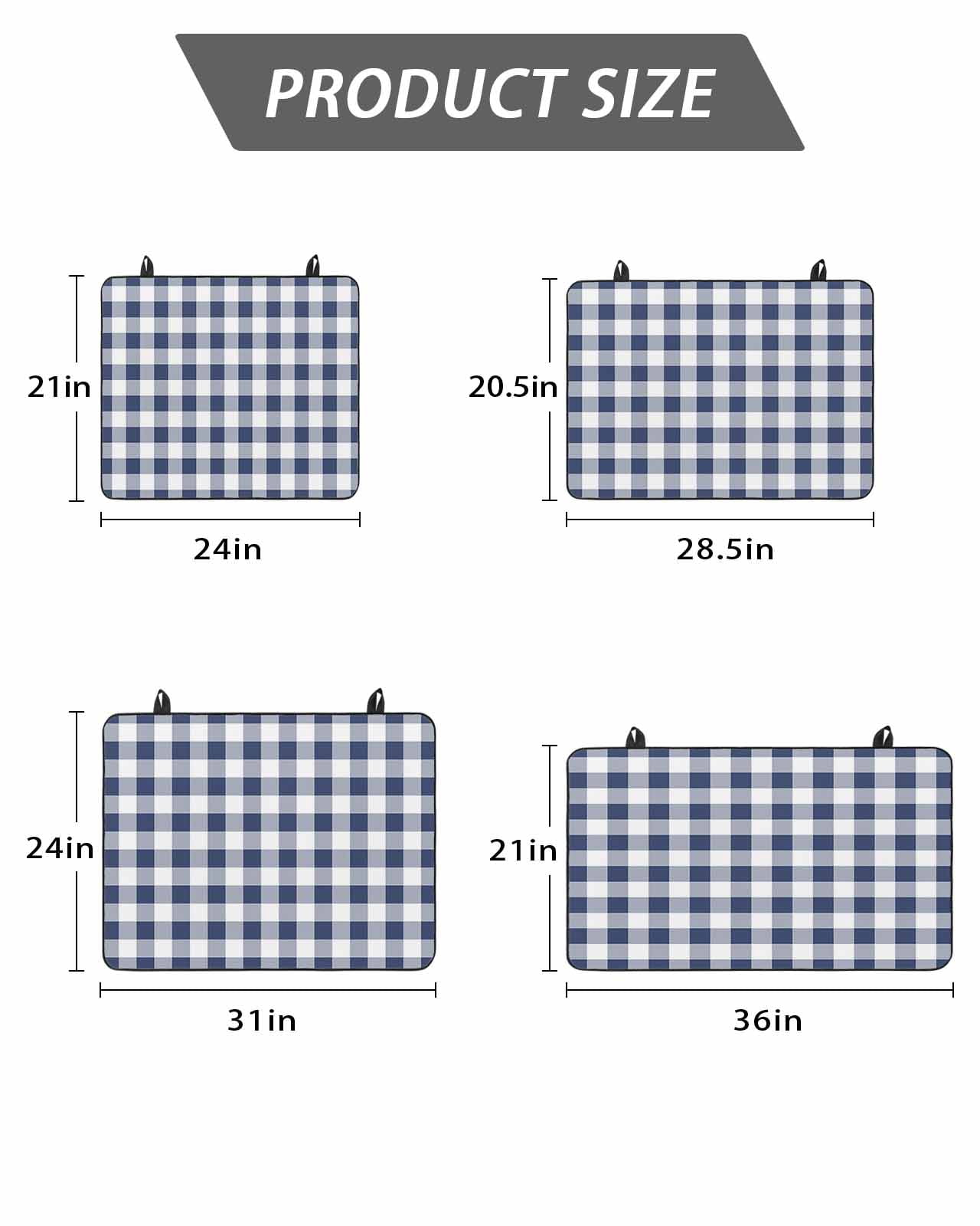Stove Top Covers for Electric Stove, Navy Blue White Plaid Glass Stovetop Cover Protector, Farmhouse Checkered Buffalo Induction Cooktop Protector Oven Mat for Kitchen Countertop 24"x21"