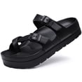 thumbnail image 1 of Sandalias tipo slide con plataforma para mujer Goosecret, soporte de arco, negras, 1 of 9