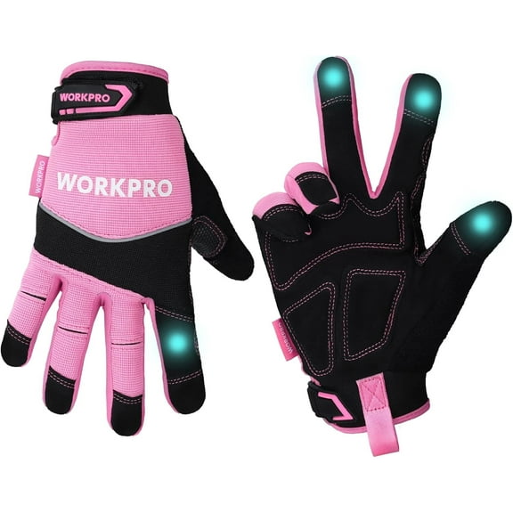 WORKPRO Safety Work Gloves, Mechanic Working Gloves for Men Women, Touch Screen, Terry Fabric, Non-Slip
