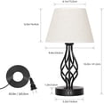 thumbnail image 4 of Set of 2 Traditional Bedside Lamps with 2 USB Ports, Modern Nightstand Desk Lamp, 4 of 7