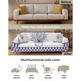 thumbnail image 3 of Purple Lavender White Buffalo Plaid Checkered Floral Sofa Couch Covers for Dog,Washable Sofa Throw Cover Single Slipcovers for Armchair with Tassels,Couch Protector Towel Blanket Medium 71''x91'', 3 of 8