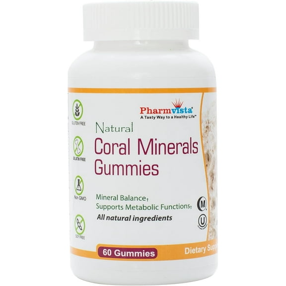 Pharmvista Coral Calcium Gummies for Adults & Kids – Vegan, Gluten-Free, with D3, 60 Count, Immunity Support