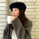 thumbnail image 4 of Sophisticated Unisex Hats Dramatic Hat Street Trend Temperament Trendy Hat for Spring Autumn Winter peacock blue, 4 of 4