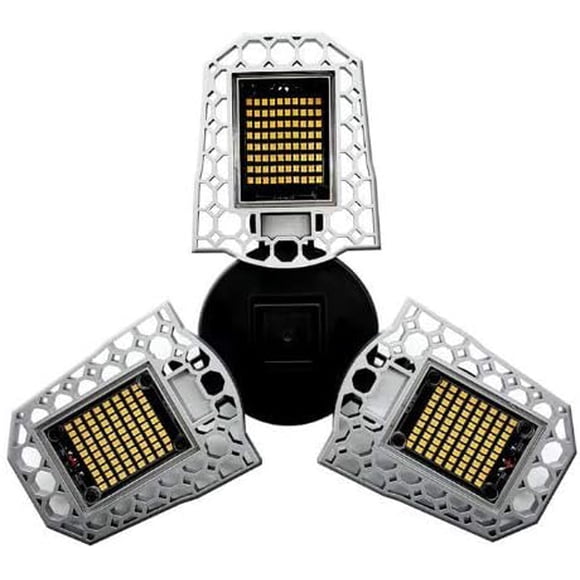GFDYREE Foldable LED Garage Light Bulb, Super Bright, 60W, 7200 Lumen, 3000K (Warm White), Medium Base E26, for Garage Warehouse High Bay Barn Backyard (60 Watt, Warm White-3000K)