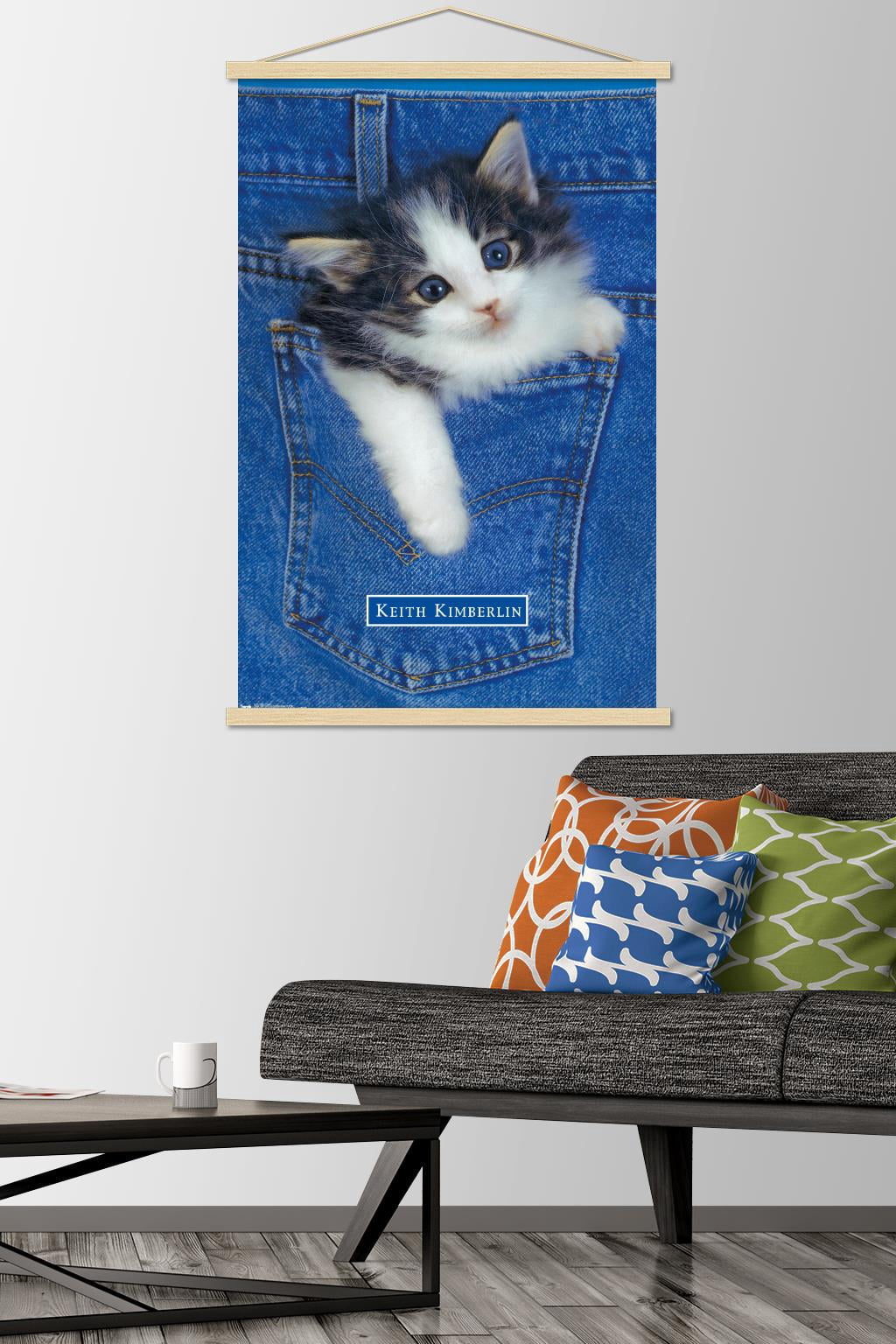 Keith Kimberlin - Kitten - Pocket Wall Poster with Wooden Magnetic Frame, 22.375" x 34"
