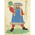 thumbnail image 2 of German 16th Century 25x32 Black Ornate Wood Framed with Double Matting Museum Art Print Titled - Civic festival of the Nuremberg Schembartlauf - Blue Costume, 2 of 4