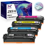 HaloFox Compatible Toner for HP 215A W2310A Toner Cartridge for LaserJet Pro MFP M182nw M183fw M182 M183 M155 Printer,Black Cyan Magenta Yellow,4 Pack(No Chip)