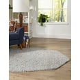 thumbnail image 4 of Unique Loom 3151290 8 x 8 ft. Solid Shag Octagon Rug, Cloud Gray, 4 of 15