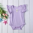 thumbnail image 3 of Baby Girls Candy Colors Romper Summer flutter Sleeve Bodysuit Jumpsuit Sunsuit Clothes Outfits, 3 of 5