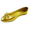 thumbnail image 3 of Shoes8teen Womens Ballerina Ballet Flats Shoes Leopard & Solids 8500 Gold 11, 3 of 3