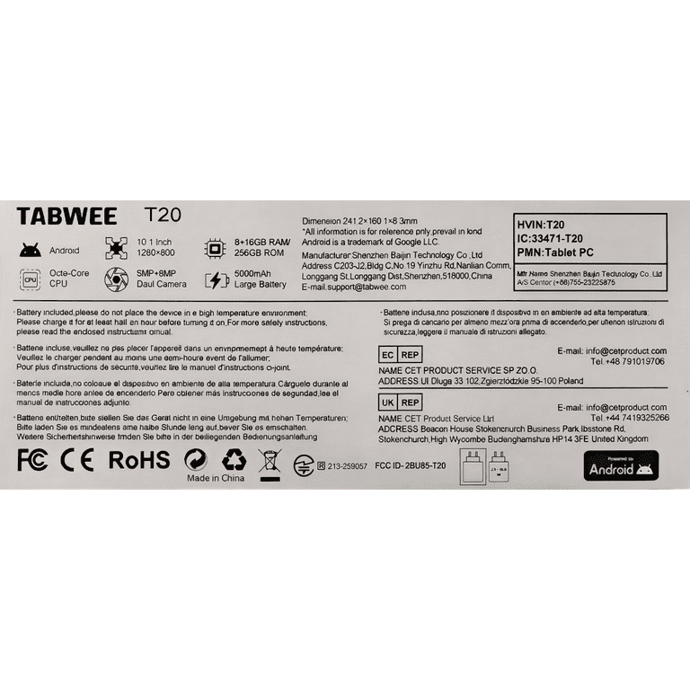 TABWEE 10.1" Android 16 Tablet with Keyboard & Stylus photo 8