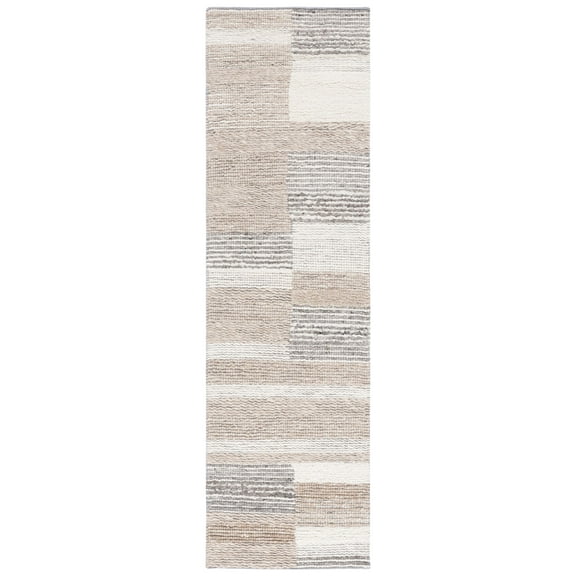 SAFAVIEH Casablanca Zayden Checkered Runner Rug, Natural/Ivory, 2'3" x 8'