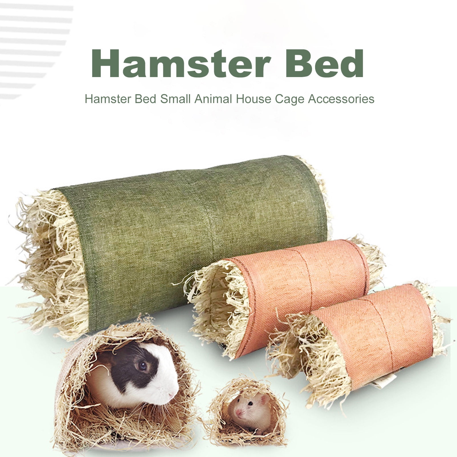 Picture of Visland Hamster Chew Toys, Small Pets Warm Nest, Relieve Boredom Tunnel ...