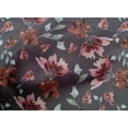 thumbnail image 4 of oneOone Cotton Poplin Gray Fabric Flower & Leaves Watercolor Craft Projects Decor Fabric Printed By The Yard 42 Inch Wide, 4 of 4