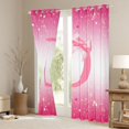 thumbnail image 3 of Feelyou Pink Bow Blackout Curtains Set of 2 (52x84 Each), Monogrammed D Window Curtains, 3 of 6